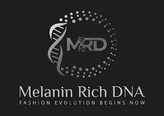MRD MELANIN RICH DNA FASHION EVOLUTION BEGINS NOW logo