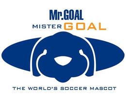 MR.GOAL MISTER GOAL THE WORLD'S SOCCER MASCOT logo