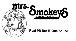 MRS. SMOKEYS REAL PIT BAR-B-QUE SAUCE logo