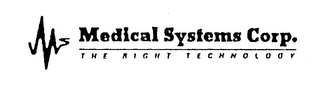 MS MEDICAL SYSTEMS CORP. THE RIGHT TECHNOLOGY logo