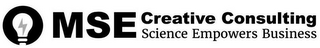 MSE CREATIVE CONSULTING SCIENCE EMPOWERS BUSINESS logo