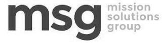 MSG MISSION SOLUTIONS GROUP logo