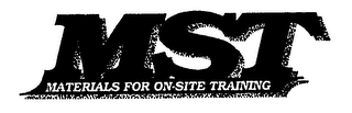 MST MATERIALS FOR ON-SITE TRAINING logo