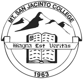 MT. SAN JACINTO COLLEGE 1963 MAGNA EST VERITAS logo