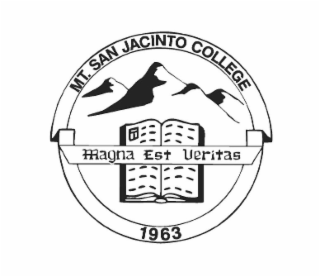 MT. SAN JACINTO COLLEGE MAGNA EST VERITAS 1963 logo