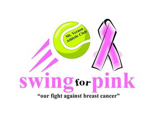 MT. VERNON ATHLETIC CLUB SWING FOR PINK "OUR FIGHT AGAINST BREAST CANCER" logo