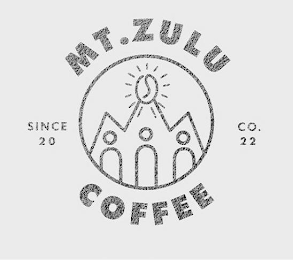 MT. ZULU COFFEE SINCE CO. 2022 logo