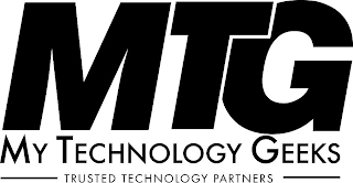 MTG MY TECHNOLOGY GEEKS TRUSTED TECHNOLOGY PARTNERS logo