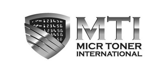 MTI MICR TONER INTERNATIONAL 123456 logo