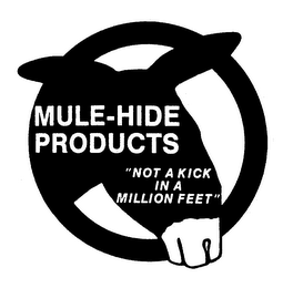MULE-HIDE PRODUCTS "NOT A KICK IN A MILLION FEET" logo