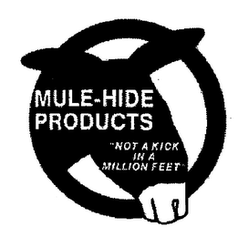 MULE-HIDE PRODUCTS "NOT A KICK IN A MILLION FEET" logo
