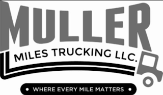 MULLER MILES TRUCKING LLC. WHERE EVERY MILE MATTERS logo