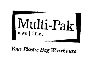MULTI-PAK USA INC. YOUR PLASTIC BAG WAREHOUSE logo