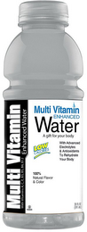 MULTI VITAMIN ENHANCED WATER WITH VITAMINS A, C, E, B3, B5, B6, B12 A GIFT FOR YOUR BODY LOW CALORIES WITH ADVANCED ELECTROLYTES & ANTIOXIDANTS TO REHYDRATE YOUR BODY 100% NATURAL FLAVOR logo
