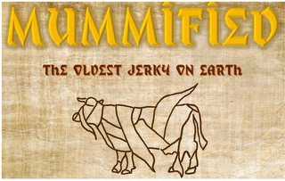 MUMMIFIED THE OLDEST JERKY ON EARTH logo