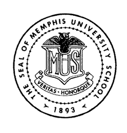 MUS THE SEAL OF MEMPHIS UNIVERSITY SCHOOL 1893 VERITAS HONORQUE logo
