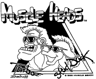 MUSCLE HEADS 1988 MUSCLE BEACH TURBO STUD DUCK logo