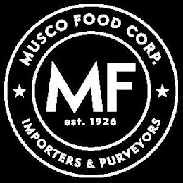 MUSCO FOOD CORP. IMPORTERS & PURVEYORS MF EST. 1926 logo