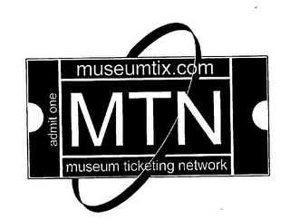 MUSEUMTIX.COM MTN ADMIT ONE MUSEUM TICKETING NETWORK logo