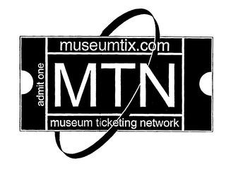 MUSEUMTIX.COM MTN MUSEUM TICKETING NETWORK ADMIT ONE