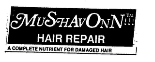 MUSHAVONN HAIR REPAIR A COMPLETE NUTRIENT FOR DAMAGED HAIR logo