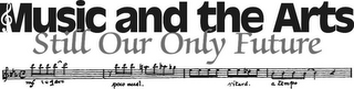 MUSIC AND THE ARTS STILL OUR ONLY FUTURE MF LEGATO POCO ACCEL. RITARD. A TEMPO logo