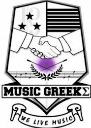 MUSIC GREEKS WE LIVE MUSIC logo
