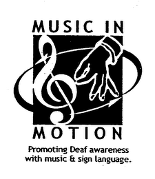 MUSIC IN MOTION PROMOTING DEAF AWARENESS WITH MUSIC & SIGN LANGUAGE. logo