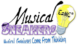 MUSICAL SNEAKERS GENIUSES COME FROM THINKING E=MC² logo