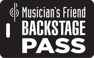 MUSICIAN'S FRIEND BACKSTAGE PASS logo