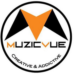 MV MUZICVUE CREATIVE & ADDICTIVE logo