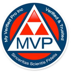 MVP MY VERIFIED PRO INC VERIFIED & TRUSTED SINCERITAS SCIENTIS FIDELIS logo