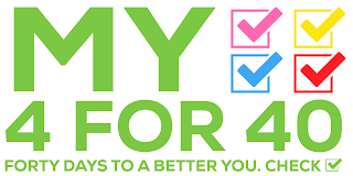 MY 4 FOR 40 FORTY DAYS TO A BETTER YOU.CHECK logo