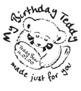 MY BIRTHDAY TEDDY MADE JUST FOR YOU TEDDY BEAR 14.02.00 logo