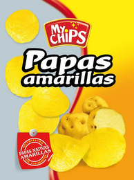 MY CHIPS PAPAS AMARILLAS NUTRITIVAS SIN COLORANTES PAPAS NATIVAS AMARILLAS logo
