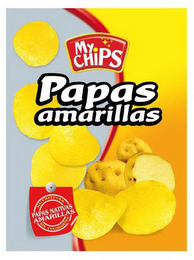 MY CHIPS PAPAS AMARILLAS NUTRITIVAS SINCOLORANTES PAPAS NATIVAS AMARILLAS logo
