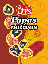 MY CHIPS PAPAS NATIVAS ANTIOXIDANTES NATURALES SIN COLORANTES logo