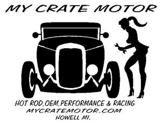 MY CRATE MOTOR HOT ROD, OEM, PERFORMANCE & RACING MYCRATEMOTOR.COM HOWELL MI. logo