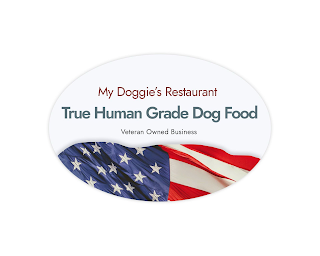 MY DOGGIE'S RESTAURANT TRUE HUMAN GRADE DOG FOOD VETERAN OWNED BUSINESS logo