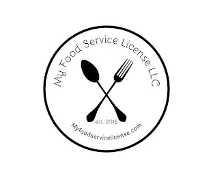 MY FOOD SERVICE LICENSE LLC EST. 2016 MYFOODSERVICELICENSE.COM logo