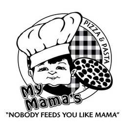 MY MAMA'S PIZZA & PASTA "NOBODY FEEDS YOU LIKE MAMA" logo
