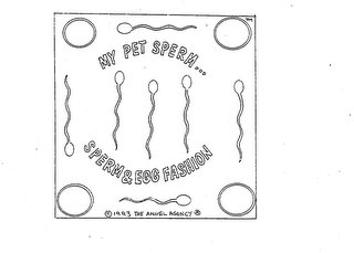 MY PET SPERM... SPERM & EGG FASHION 1993 THE ANGEL AGENCY logo