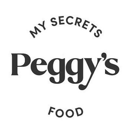 MY SECRETS PEGGY'S FOOD logo