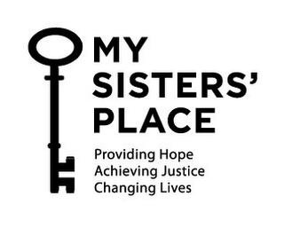 MY SISTERS' PLACE PROVIDING HOPE ACHIEVING JUSTICE CHANGING LIVES logo