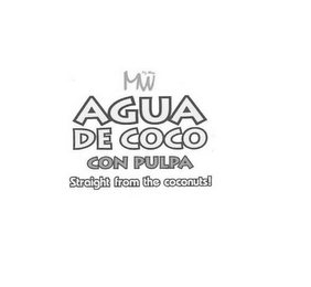 MY WAY MW AGUA DE COCO CON PULPA STRAIGHT FROM THE COCONUTS logo