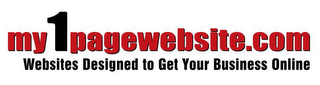MY1PAGEWEBSITE.COM WEBSITES DESIGNED TO GET YOUR BUSINESS ONLINE logo