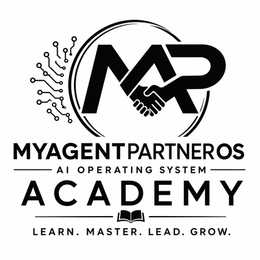 MYAGENTPARTNEROS AI OPERATING SYSTEM ACADEMY LEARN. MASTER. LEAD. GROW. logo