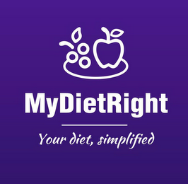 MYDIETRIGHT YOUR DIET, SIMPLIFIED logo