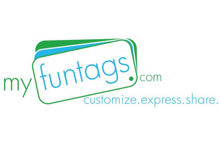 MYFUNTAGS.COM CUSTOMIZE. EXPRESS. SHARE. logo