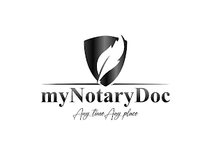 MYNOTARYDOC ANY TIME ANY PLACE logo
